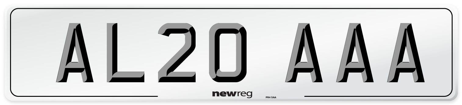 AL20 AAA Number Plate from New Reg